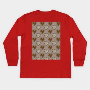 Elegant Christmas pattern, made of gingerbread Kids Long Sleeve T-Shirt